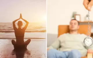 persona che pratica la mindfulness e paziente sotto ipnosi